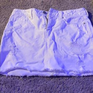 White distressed skirt